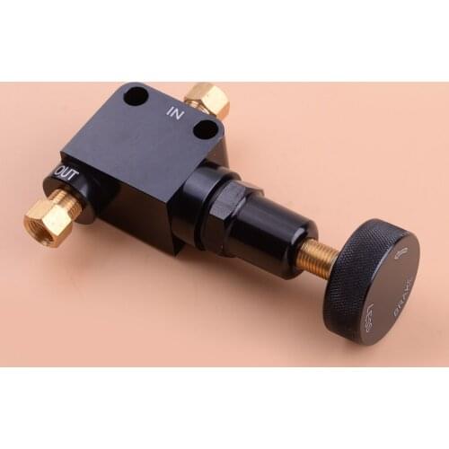 Black Brake Bias Proportioning Valve Pressure Regulator Adjustment with 1/8 NPT Screw Knob Fit for Universal Car