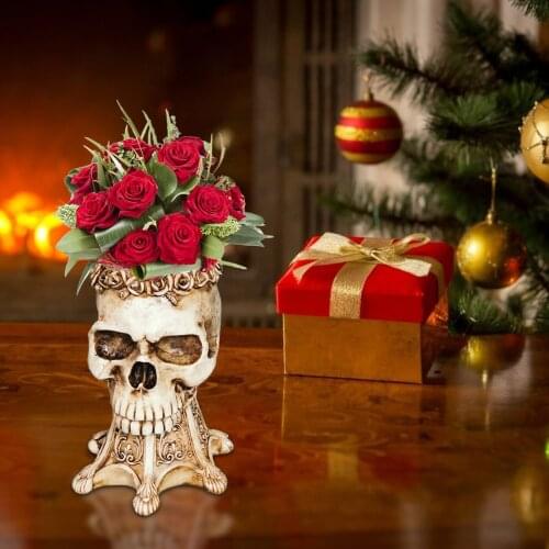 Resin Skull Model Flower Pot Plate Storage Container Flower Pot Planter Skull Pot Home Decor Crafts