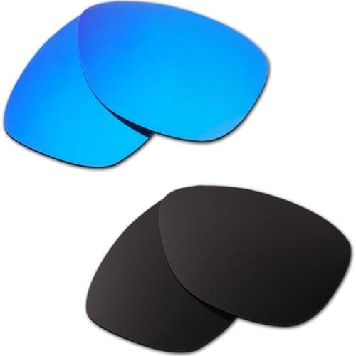 HKUCO For Jupiter Sunglasses Replacement Polarized Lenses 2 Pairs Blue&Black