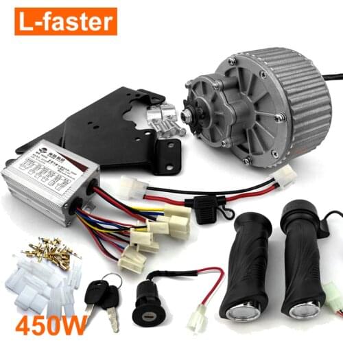 24V36V 450W Electric Brush Motor + Motor Controller + Twist Throttle Ebike DIY Motor Set Electric Bicycle Change Kit