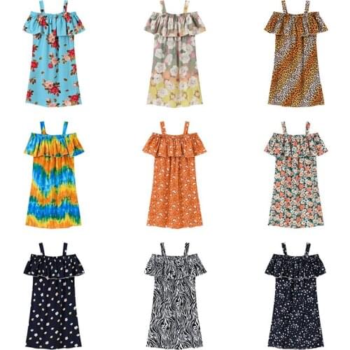 Summer Dresses For Girls Floral Pattern Girls' Dresses 2021 Newest Kids Dress Teenage Costumes For Girls