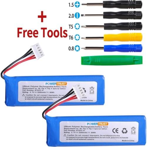 PowerTrust 3200mAh Battery GSP872693 01 Li-Ion Battery for JBL Flip 4 and Flip 4 Special Edition Batteries with Tools