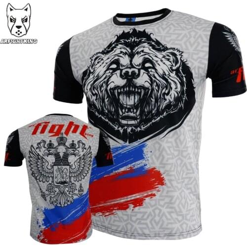 Mens Giant Cross Graphic Designer boxing jerseys muay thaijiu jitsu sauna suit rashguard mma t shirt king boxing mma shirts