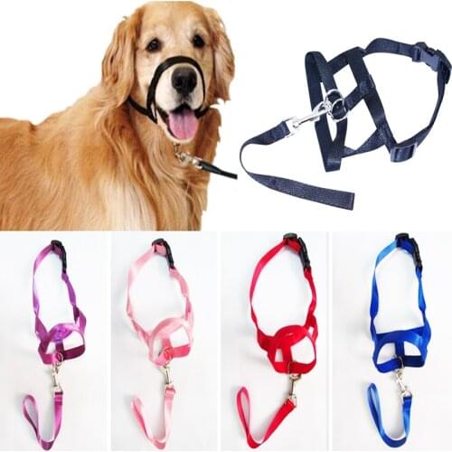 Pet Dog Muzzles Nylon Anti-Bite Adjustabl Dog Collar Mask For Small Medium Big Dogs Mouth Protect Cover Training Dog Leash
