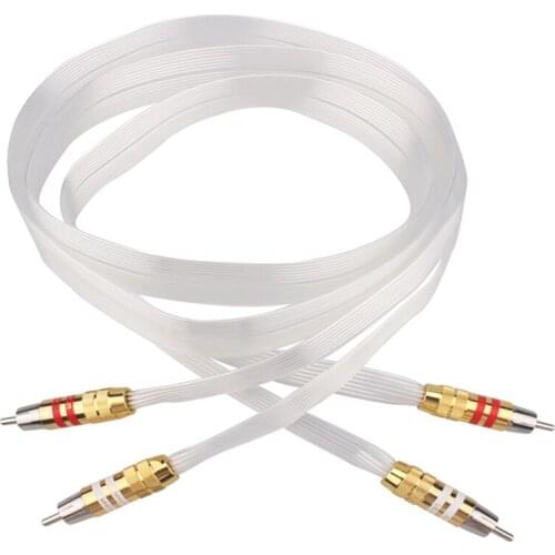 Pair Nordost OCC silver plated RCA interconnect cable with gold plated RCA plug cable