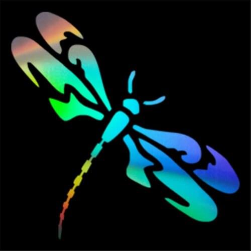 Pokewin 2pcs Funny Dragonfly Creative Car Sticker Animal Totem Wall Home Glass Window Door Vinyl Car Styling Decals