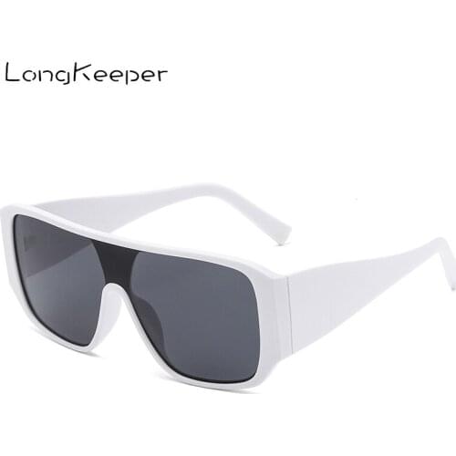 White Oversize One Piece Sunglasses Big Frame Square Sun Glasses Vintage Leopard Gradient Glasses Outdoor Travel UV Protection