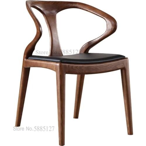 Solid Wood Chair Nordic Minimalist Home Dining Chair Modern Restaurant Hotel Back Chair Designer Creative Desk Chair