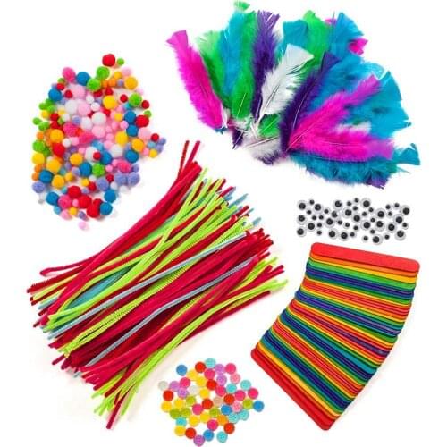 Pipe Craft Various Colors Imagination Colorful Pipe Cleaner Craft Set with DIY Tutorial Kids Educational Toys for Children Gifts