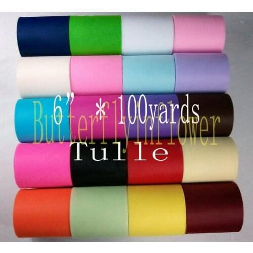 24pcs/lot 6 Inch * 100 Yards Mesh Tulles DIY Wedding Tutus Tulle Rolls Fabric Raw Material Tutu Dress Tulle Matt Tulle Roll