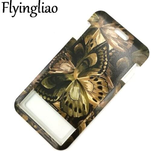 Vintage Butterfly Creative Lanyard Card Holder Student Hanging Neck Phone Lanyards Badge Subway Access Card Holder Accessories