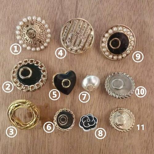 High-end metal pendant zipper pull 10 pieces a lot light gold gold color white black button also available 10 pieces a pack