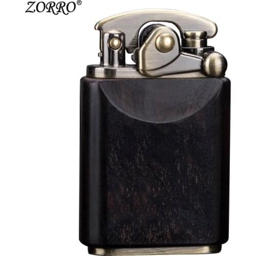 Lighter Creative Old Sandalwood Retro Nine-door Personality Rocker Kerosene Lighter Men Send Boys