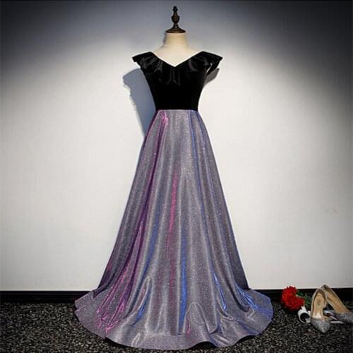 Robe De Soiree A-line Evening Dresses Long Dress Formal Dress Vestido De Festa Sexy V-neck Evening Dress 2020 New Fashion