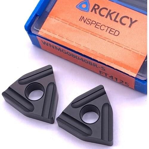 10pcs RCKLCY High Quality WNMG080408 R-S FT4125 External Metal Turning Tool Lathe Tools CNC Parts Turning Blade Machining steel