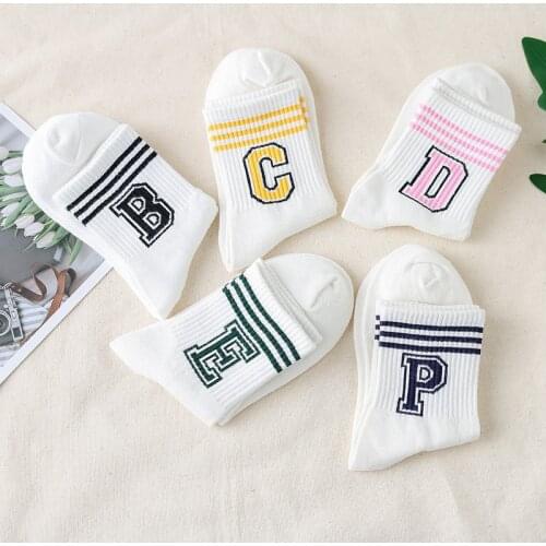 2 pairs/cotton ladies' middle hose with three bars fall/winter stockings letterhead stockings cotton socks sport socks