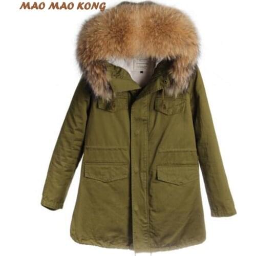 2020 Fashion Long Winter Jacket Women Large Raccoon Fur Hooded Coat Parkas Outwear Detachable Lining Fashion Brand Free DHL