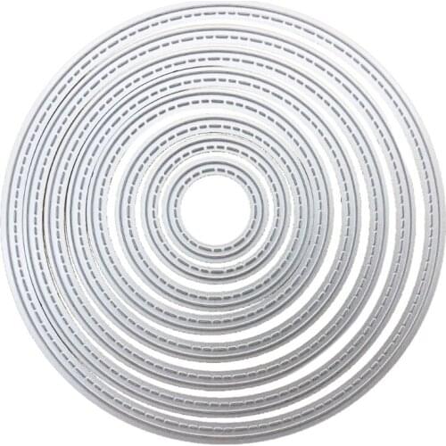 8pcs/set Circle Round Frame Metal Cutting Dies Stencil Scrapbooking DIY Album Stamp Paper Card Embossing Decor Craft