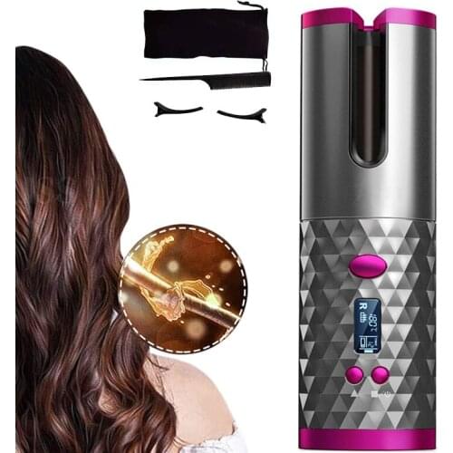 Automatic Hair Curler Rotating Curling Irons Portable USB Rechargeable Wireless Auto Magic Cordless Hair Styler Rollers Device