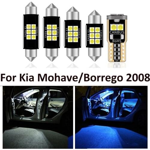 11pcs White Interior LED Light Bulbs Package Kit For KIA Mohave Borrego from 2008 Led License Map Dome Trunk Lamp Light Styling