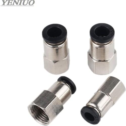 Black 4 6 8 10 12MM Pneumatic Connector (M5''1/8''1/4''3/8''1/2'') Female thread Push In Fitting for Air Pipe joint