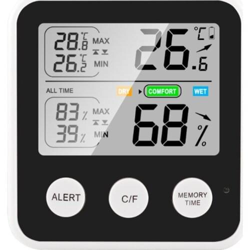 Humidity Temperature Gauge Gold 45° Support Frame Intelligent Meter Gauge