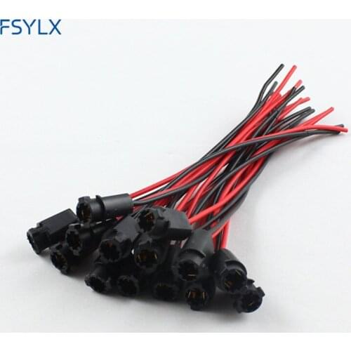 FSYLX T5 74 73 LED socket adapter bulb holder socket T5 W3W Car LED width instrument lamp bulb extension cables socket holder T5