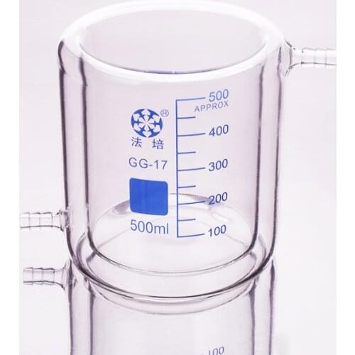 Double-deck beaker,Capacity 500ml,With tick marks,Double-layer cold trap,Photocatalytic reaction bottle