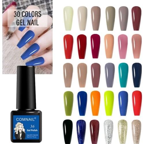 Gel Nail Lacquer 30 Colors Set Soak Off Semi Permanent UV LED Gel Varnish Long Lasting Shiny Gel Nail Polish Need Base Top Coat
