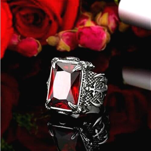 Oversized Titanium Steel Big Stone Ring for Men Wholesale Nordic Warrior Upgrade Trendy Women Jewelry