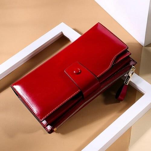 High Quality 7 Colours Genuine Leather RFID Luxury Fashion Wallet Coin Wallet Womens Credit Card Wallet For Valentine gift