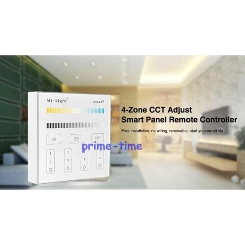 Mi.Light B2 4-Zone CCT Adjust Smart Panel Remote Controller Wall Mount 2.4G Wireless Powerd by 3V (2*AAA Battery)