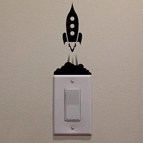 KUCADA rockets switch sticker home decor wall sticker mural art decal diy wallpaper kids room WP1401
