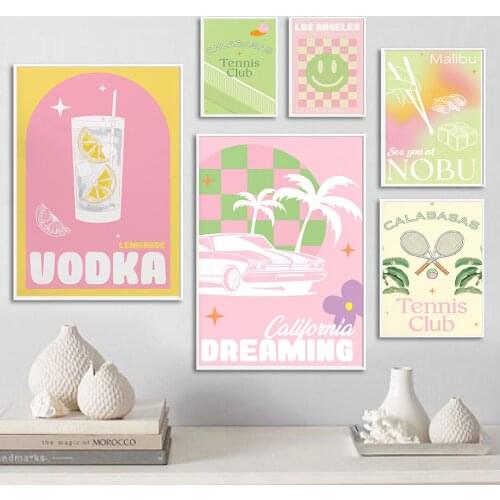 Wall Art Malibu Lemonade Beverly Hills Tennis Nobu Canvas Painting Nordic Posters And Prints Wall Pictures For Living Room Decor