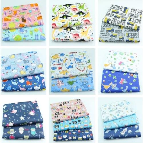 New DIY Sewing Fabrics Patchwork Quilting Clothes Baby Dress Bed Sheet Pillow Cover Cartoon Tisuss 100% Twill Cotton Fabric