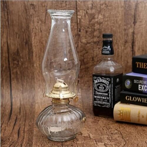 Wholesale Big Size Lantern 2pcs/lot Quality Kerosene Lamp Vintage Oil Night Lights Lamp Glass Lampshade Accessories Alcohol Lamp