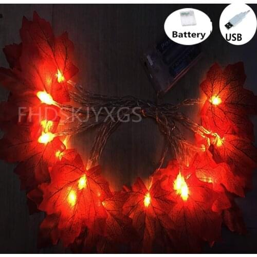 LED Simulation Maple Leaf Pendant Battery Light String Christmas Halloween Thanksgiving Outdoor Patio Room Decorative Lamp