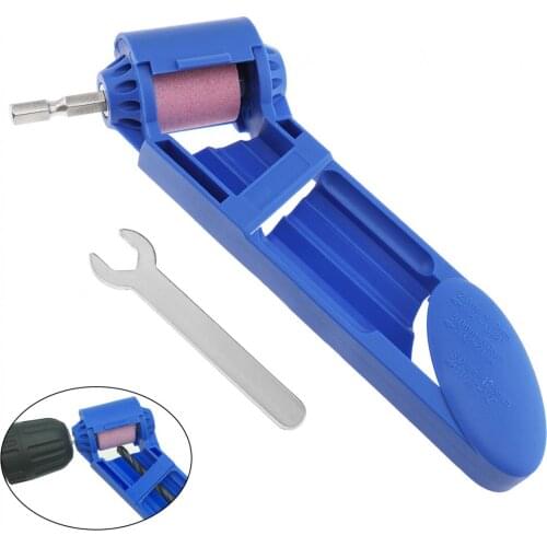 Portable Drill Bit Sharpener Machine Grinder with Pink Corundum Grinding Wheel for 2-12.5mm Iron Straight Shank Twist Drill