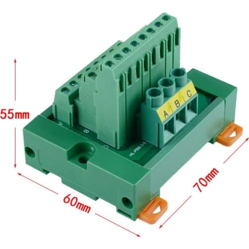3 channels to 8 channels DIN Rail Mount and Panel Mount power supply distribution terminal blocks splitter board
