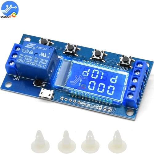 DC5-30V LCD display Digital Time Delay Relay module with MICRO USB interface Trigger Cycle Timer Delay Switch Circuit Board DIY