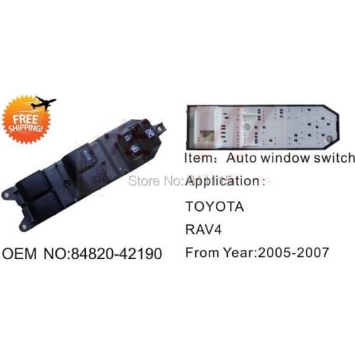 Power Window Regulator 84820-42190 for Toyota RAV4, 2005-2007, Car Window Switch Control Buttons, Free Shipping Master Switch