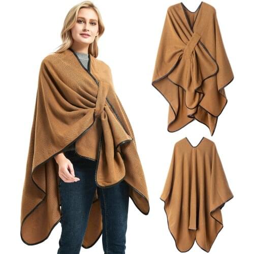 Wool spinning Outwear Coat Shawl Poncho Cross Collar Pashmina Scarf Poncho Brand Women Poncho Blanket Cloak Cape