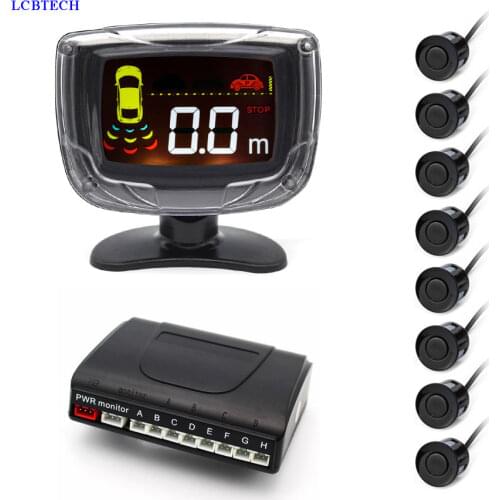 Intelligent Car Reversing radar Parking Sensor 8 Sensors Before And After Each Automatic Detection Visual Field Blind Spots