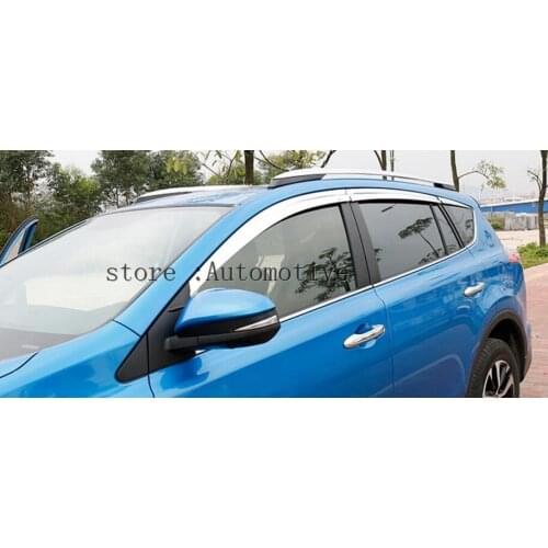 Window Wind Deflector Visor Rain/Sun Guard Vent Rain eyebrow 4pcs/set2013 2014 2015 2016 For Toyota RAV4 RAV 4 2013 2014
