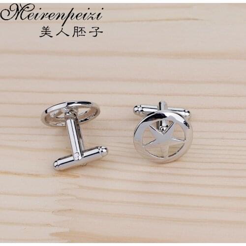 Pentagram Cufflinks Goth Cufflink for Men Woman Star Cuff Links Christmas Gift Wedding Accessories gemelos para hombre