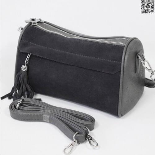 Womens bag front side natural suede, posess brand, L191