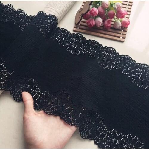 1 Meter/lot Blue Black Coffee Elastic Lace Trim Ribbon Italian Fabric DIY Craft Sewing Accessories For Wedding Garments 22cm