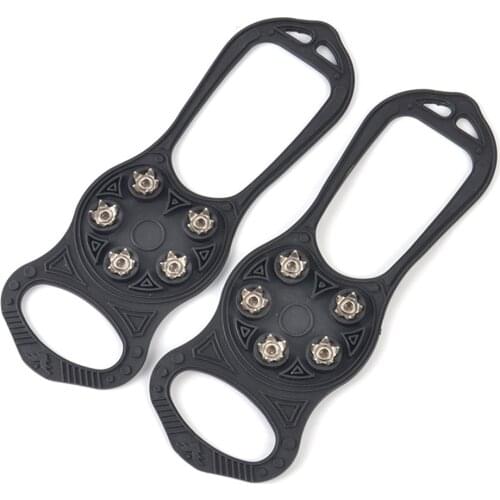 1 Pair 5 Teeth Crampons Ice Claw Anti-Slip Shoes Spike Grips Cleats Winter Outdoor Climbing Snow Over Shoes Covers Crampons