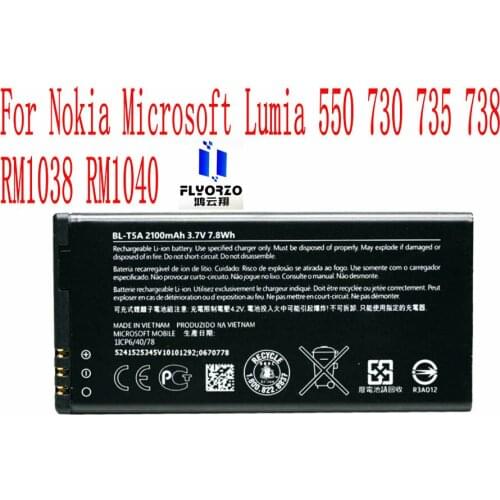 100% Brand new High Quality 2100mAh BL-T5A Battery For Nokia Microsoft Lumia 550 730 735 738 RM1038 RM1040 Mobile Phone