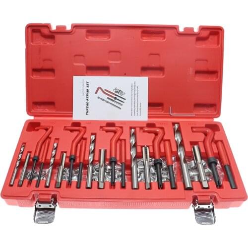 131pcs Fastening Thread Repair Tool Recoil Insert Set Stainless Steel M5 M6 M8 M10 M12 Spiral Wire Screw Sleeve Hand Tools Kit